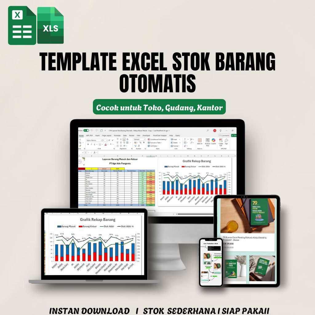 Laporan Stok Masuk Keluar Otomatis – Cocok untuk Toko, Gudang, Kantor