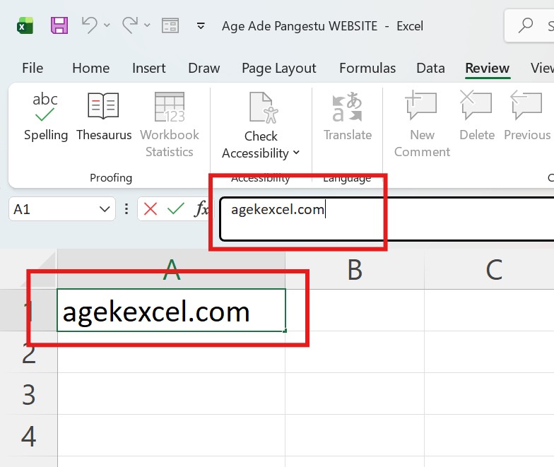 Cara Mengedit Lewat Formula Bar